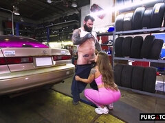 Busty Laura Fox - Big ass cougar fucked in The Body Shop - reality