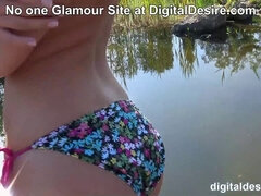 Bikini, Hembra, Hd, Masturbación, Tetas naturales, Estrella porno, Público, Solo