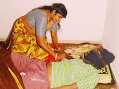 Hot saree-clad housewife Telugu-Honey-Lips has a wild hook-up with theef featuring dirty talk