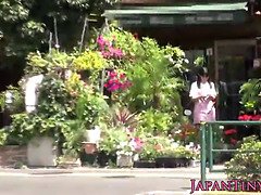 Petite japanese florist pussyfucked in store