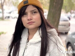 Latina wants to try a old dick - 18yo Brunette babe in outdoors hookup reality scene