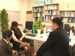 Asiatisch, Blasen, Extrem, Gruppe, Japanische massage, Lingerie, Büro, Flotter dreier