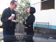 美女, デカパイ, フェラチオ, 眼鏡, Hd, ラティーナ, 穴開きパンティ, 三人