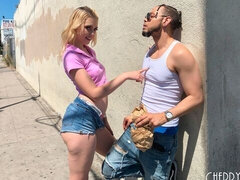 Kont, Grote lul, Blond, Hondjeshouding, Handbeurt, Likken, Geschoren, Tiener