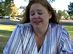 Sexy mature bbw in the park