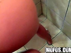 Tiffany Brookes gets caught & whipped by her pervs on patrol in the kitchen