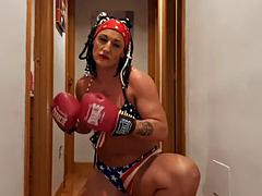 Danaxmuscles Lesbian Dildo Boxing