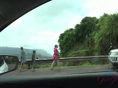 Amateur, Blonde, Petite amie, De plein air, Petite femme, Pov, Public, Nénés