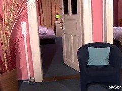 Hot blonde rides old man big cock