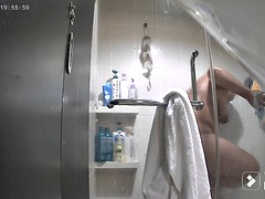 素人, アジア人, ぽっちゃり, フィリピン女性, シャワー, 妻