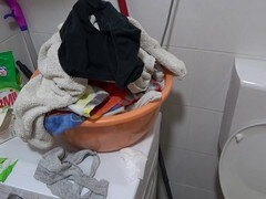 Anna fucks her hubby and degrades the cuckold who sniffed her panties