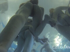 Grote mammen, Groep, Orgie, Biljart, Kut duiken, Strippen, Onderwater, Nat