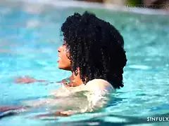Africano, Americano, Belleza, Ébano, Desnudo, Al aire libre, Flaco, Tetas