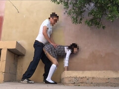 Brunette brune, Couple, Queue, Fait maison, Mexicainne, Petite femme, Public, Jarretelles