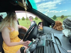 デカパイ, ブロンド, 巨乳な, 車, 自然山雀, ポルノスター, 現実, ガリガリ
