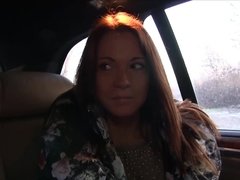 Amateur, Morena, Autobús, Coche, Polla, Al aire libre, Pov, Público