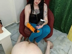 Leie, In den arsch, Grosser arsch, Domination, Frau, Weibliche domination, Fingern, Masturbation