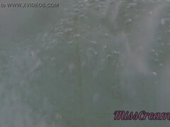 Flashing my dick in front of a young girl in public pool and helps me masturbate - it's very risky with people near - MissCreamy