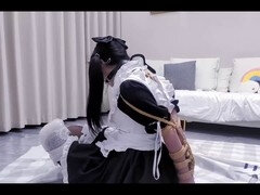 Asiático, Chino, Dominacion femenina, Hd, Mucama, Falda, Adolescente, Atada