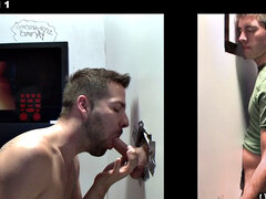 Naive str8 gets gloryhole BJ instead of female sucking