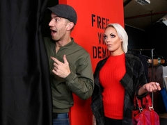 お尻, ブロンド, フェラチオ, バック, 手コキする, 淫乱熟女, ストッキング, オッパイの