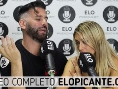 Avril Pilot exchanges her thong in the hot Elo Podcast room