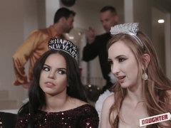 美女, デカ尻, ブロンド, フェラチオ, 茶髪の, グループ, レズビアン, パーティ