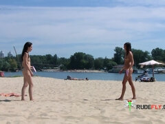 Amateur, Playa, Nudista, Pequeña, Público, Adolescente, Tetas, Voyeur
