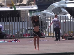 アナル, ボンデージ, 服従, 女, 小柄, 公共, 奴隷, のぞき