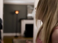 Blondine, Kehlenfick, Behaart, Hd