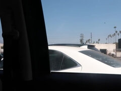 Leie, Auto, Schmuddelige sprache, Schwarz, Frau, Masturbation, Solo, Nass