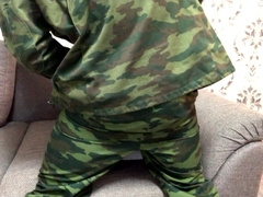 Soldier PLUMBS Young Queer and finishes off on his SHOES / Stud Yells / Muddy Converse / Smoking