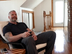 Brody Fox deepthroating the cock of the DILF bear Cain Marko