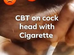 Burning Cock Head with Cigarette inside the utrietha