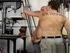 Good looking bum driller pounds his hairy lover up the ass