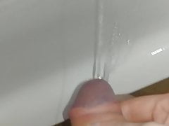 Me. Pissing. Masturbation. Big thick cock.