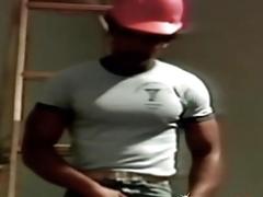Vintage construction worker rimmed and black deepthroat