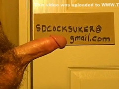 Edged Cock Literally Pisses Cum At Gloryhole