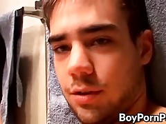 Big dick twink Zack Randall jerking if off in the bathroom