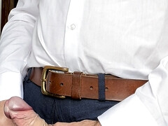 White shirt wank and cumshot