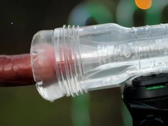 Kummwithm3 draining my raw slimy beef whistle outdoors.