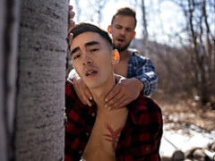 Horny woodsmen fucking around in their secluded cabin