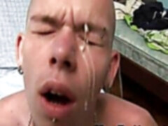 Hot gay guy gets a sticky facial cumshot surprise