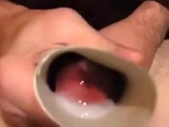 cock in toilet-paper-roll - penis insertion