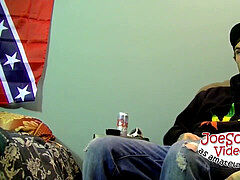 naughty Karma tugging off his spunk-pump before it erupts with cum