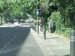 Sexy Crossdresser - Cock flash on a busy road