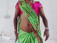 Indian sexy crossdresser Lara D'Souza saree video