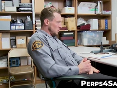 Perps4Sale.com - Skinny twink thief jerks off Hunk policemans huge baton