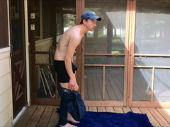 undress and jizz outdoors