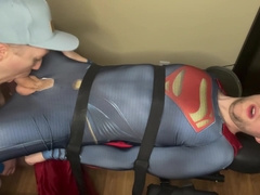 Tied Superman Cumshot Twink